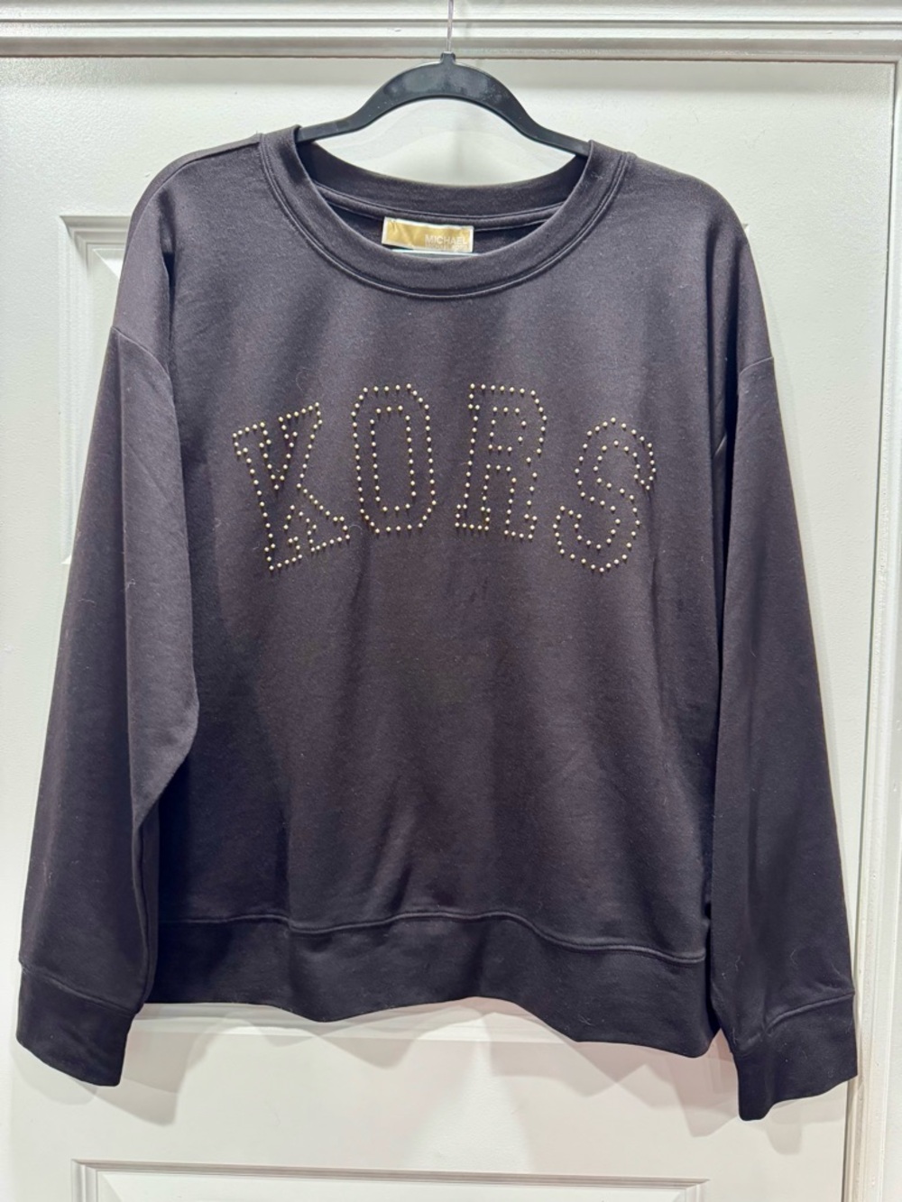 MICHAEL Michael Kors Black Studded Logo Top